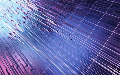 Cube and grid space, 3d rendering. Stock Illustration