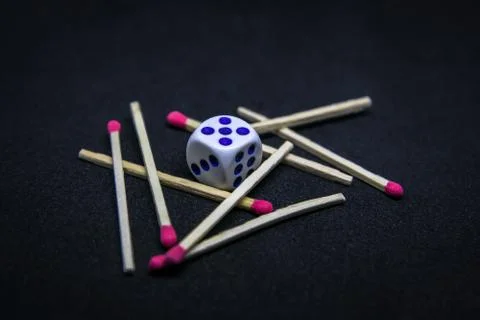Cube and Matches Stock Photos