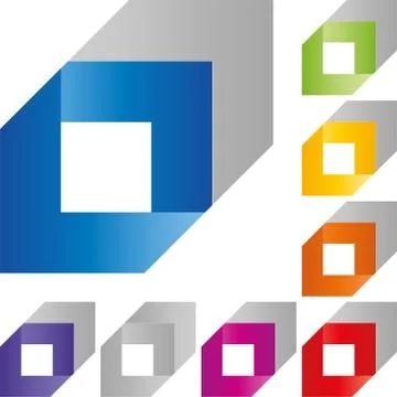 Cube and rectangle, multimedia and services Logo Stock Illustration