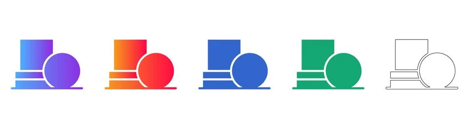 Cube and Sphere Geometric Shape Icons Stock Illustration