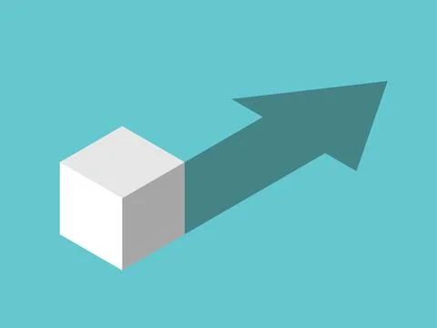 Cube, arrow shaped shadow Stock Illustration