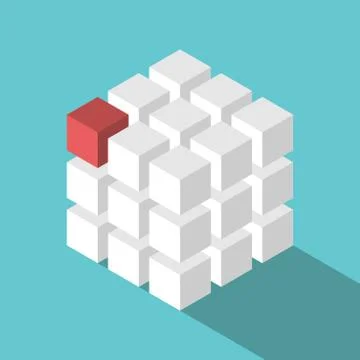 Cube assembled of blocks Stock Illustration
