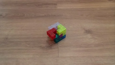 The cube is assembled from elements Stock Footage 221164362