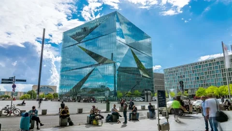 Cube Berlin Modern Building 4K Time Lapse Stock-Footage 139022763