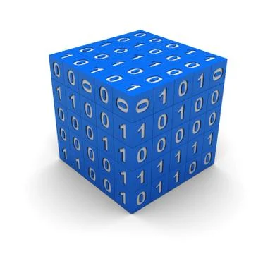 Cube with binary code イラスト素材