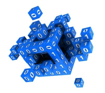 Cube with binary code Stock Illustration