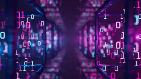 Cube with binary numbers in the cloud. Stock Footage 270423310