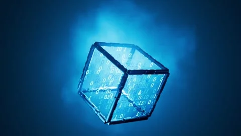 Cube with binary numbers in the cloud. Seamless animation Stock Footage 279644774