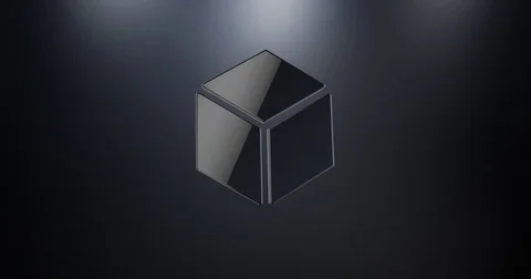 Cube Black 3d Icon Stock Footage 69804838