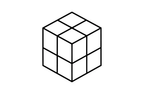 Cube black icon, isolated on white background. Vector illustration. Stock Illustration