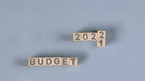Cube Blocks with 2022 Budget Stock-Footage 170997426