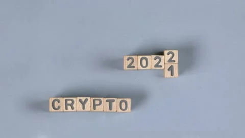 Cube Blocks with 2022 Crypto Video stock 171444486