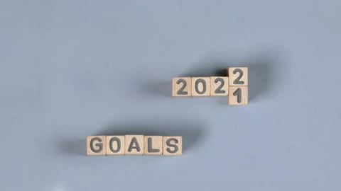 Cube Blocks with 2022 Goals Stock-Footage 168407651