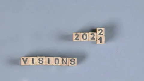 Cube Blocks with 2022 Visions Video stock 173594532