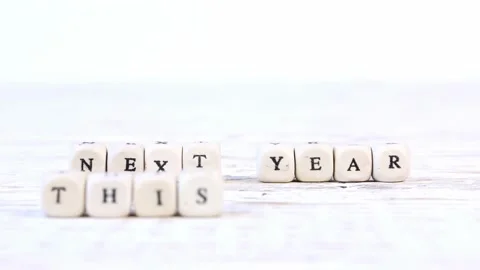 Cube Blocks with This and Next Year Stock-Footage 177897972