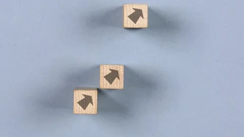 Cube Blocks with Arrow Growth Concept Stock-Footage 161542826