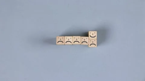 Cube Blocks with Bad and Good Emoticons Video stock 171514661