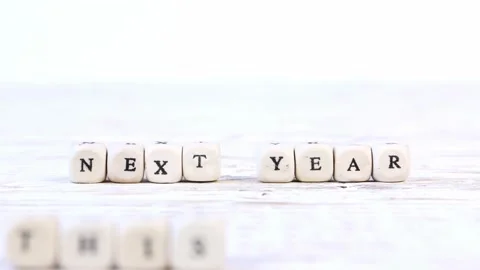 Cube Blocks with Last, This and Next Year Video stock 172500167