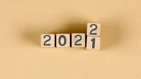 Cube Blocks with New Year 2022 Video stock 160743292