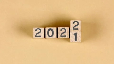Cube Blocks with New Year 2022 Video stock 160897586