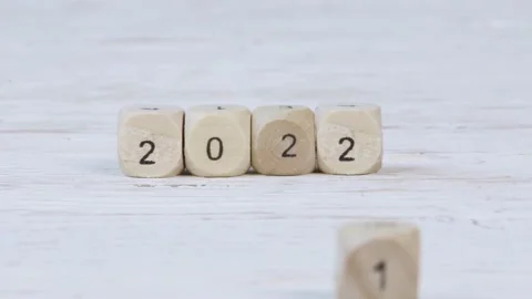 Cube Blocks with New Year 2022 Stock Footage 169788291