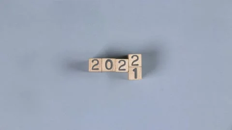 Cube Blocks with New Year 2022 Stock Footage 174226689