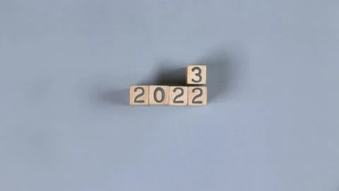 Cube Blocks with New Year 2023 Stock-Footage 181047075
