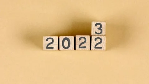 Cube Blocks with New Year 2023 Video stock 202201070
