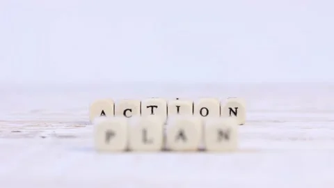 Cube Blocks with Plan and Action Concept Stock-Footage 171444481