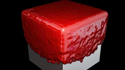 Cube with blood Stock Illustration