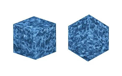 Cube with blue glowing lines structure, 3d rendering. Stock Illustration