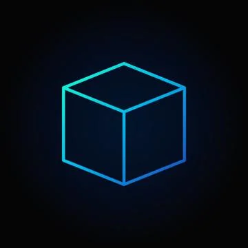 Cube blue icon Stock Illustration