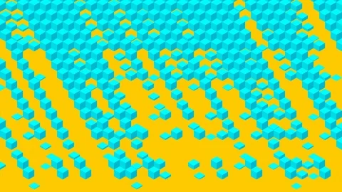 Cube box 3D virtual isometric shuffle wave and hexagon pattern, Blockchain Stock Footage 109522864