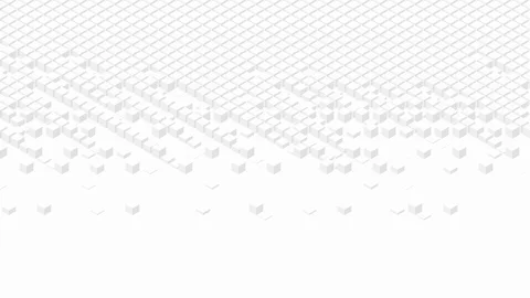 Cube box 3D virtual isometric shuffle wave pattern, Blockchain technology Video stock 110831038