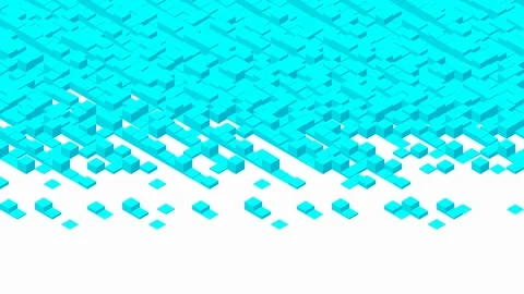 Cube box 3D virtual isometric shuffle wave pattern, Blockchain technology Stock Footage 111317418