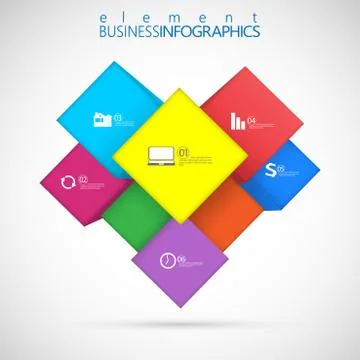 Cube box for business concepts , template Infographic , web design. Vector Stock Illustration