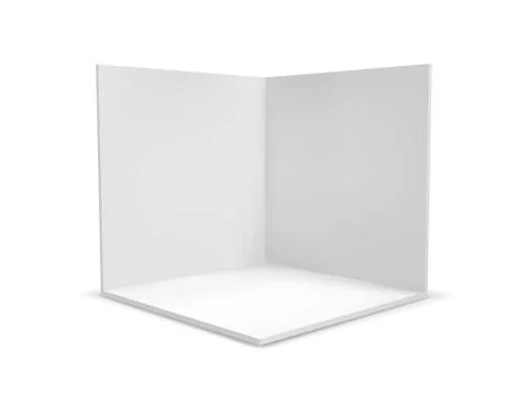 Cube box or corner room interior cross section. Vector white empty geometric  Stock-Illustration