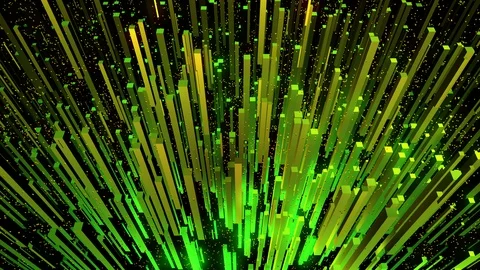 Cube box particle design green looping abstract background Video stock 89515211