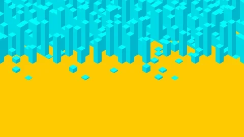 Cube box square bar 3D virtual isometric shuffle wave pattern, Blockchain Stock Footage 109518272