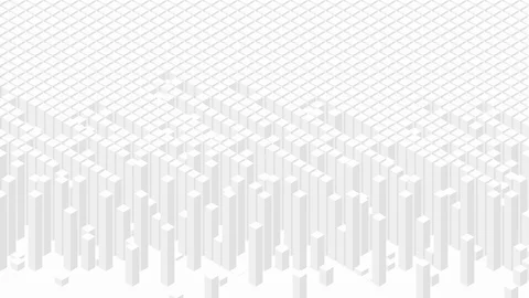 Cube box square bar 3D virtual isometric shuffle wave pattern, Blockchain Stock Footage 110829954