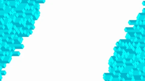 Cube box square bar 3D virtual isometric shuffle wave pattern, Blockchain Stock Footage 111311689