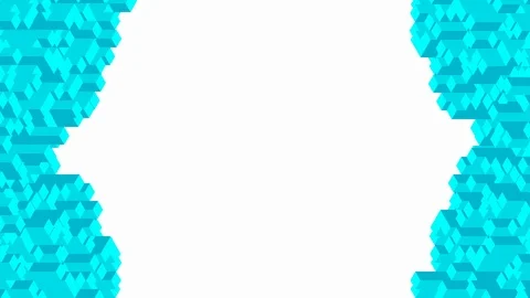 Cube box square bar 3D virtual isometric shuffle wave pattern, Blockchain tec Stock Footage 111312359