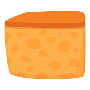 Cube bread croutons icon cartoon vector. Piece menu Stock Illustration
