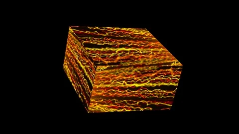 Cube with bright surface is in the space, 3d render backdrop, computer Stock Footage 109139029