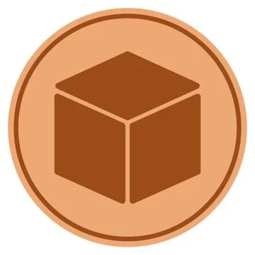 Cube Bronze Coin Illustrazione stock