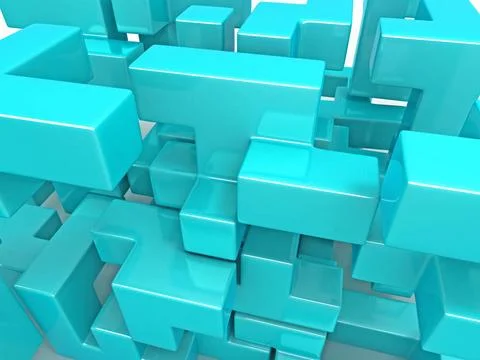 A cube built from blocks. Puzzle. 3d A cube built from blocks. Puzzle. 3d ... Stockfoto's