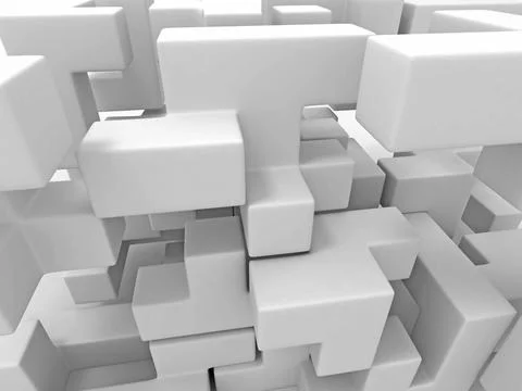 A cube built from blocks. Puzzle. 3d A cube built from blocks. Puzzle. 3d ... Foto stock