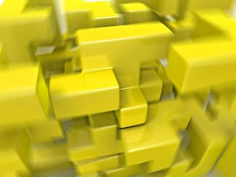 A cube built from blocks. Puzzle. 3d A cube built from blocks. Puzzle. 3d ... Stockfoto's