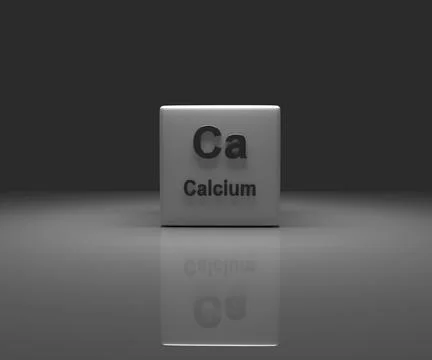 Cube with Calcium periodic system, 3d rendering Illustrazione stock
