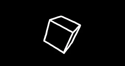 Cube cartoon 3d black and white overlay Stock Footage 329710840